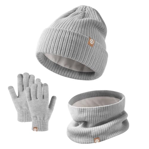 Ensemble hiver 3 en 1 bonnet tour de cou et gants enfant doublure thermique
