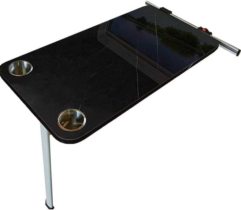 Wall Folding RV Table 90°, Removable Sliding, Easy to Store, Dinette Table Space-Saving for RV, Office, Kitchen(Black)