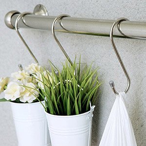 D-buy 10 Pack Heavy Duty S Hooks Black S Shaped Hooks Hanging Hangers Hooks for Kitchen, Bathroom, Bedroom and Office: Pan, Pot, Coat, Bag, Plants(10 Pack/S Hook/Black/2.4 inch)