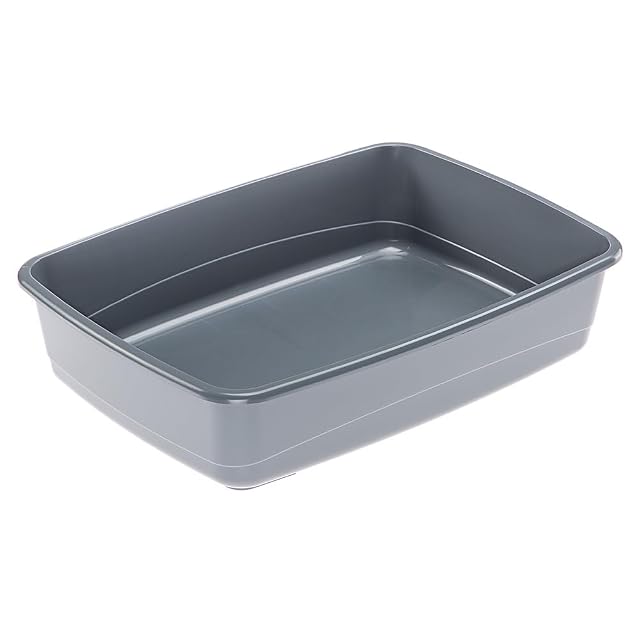 Ferplast Arenero Gato, con Bordes Altos, 54,5 x 39,5 x h 12,5 cm, Caja de Arena para Mascotas NIP 20