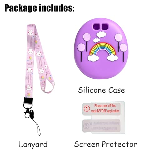 LeoTube Silicone Shell Cover Compatible with Tamagotchi Uni, Silicone Protective Sleeve Case for Tamagotchi Uni Protector Skin with Lanyard (Purple)