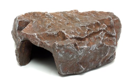 Komodo Brown Rock Den Safe Reptile Hideout Basking Habitat Terrarium Vivarium & Aquarium Natural Looking Cave Décor - Large