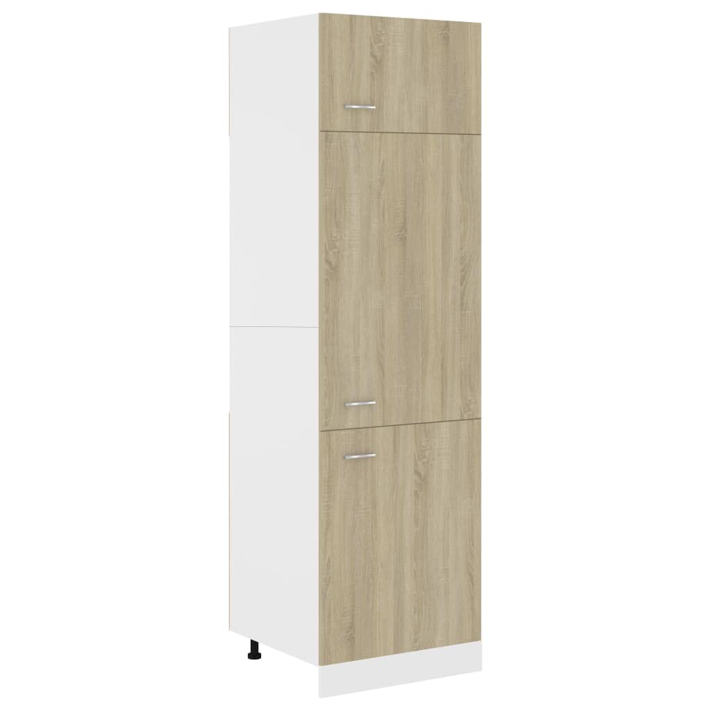 Generico Mobile per Frigo Rovere Sonoma 60x57x207 cm Legno Multistrato,Pensili da Cucina