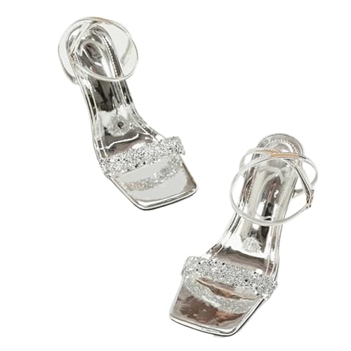 Sandales à talons hauts bout carré femme chaussures d'été mode boucle bride