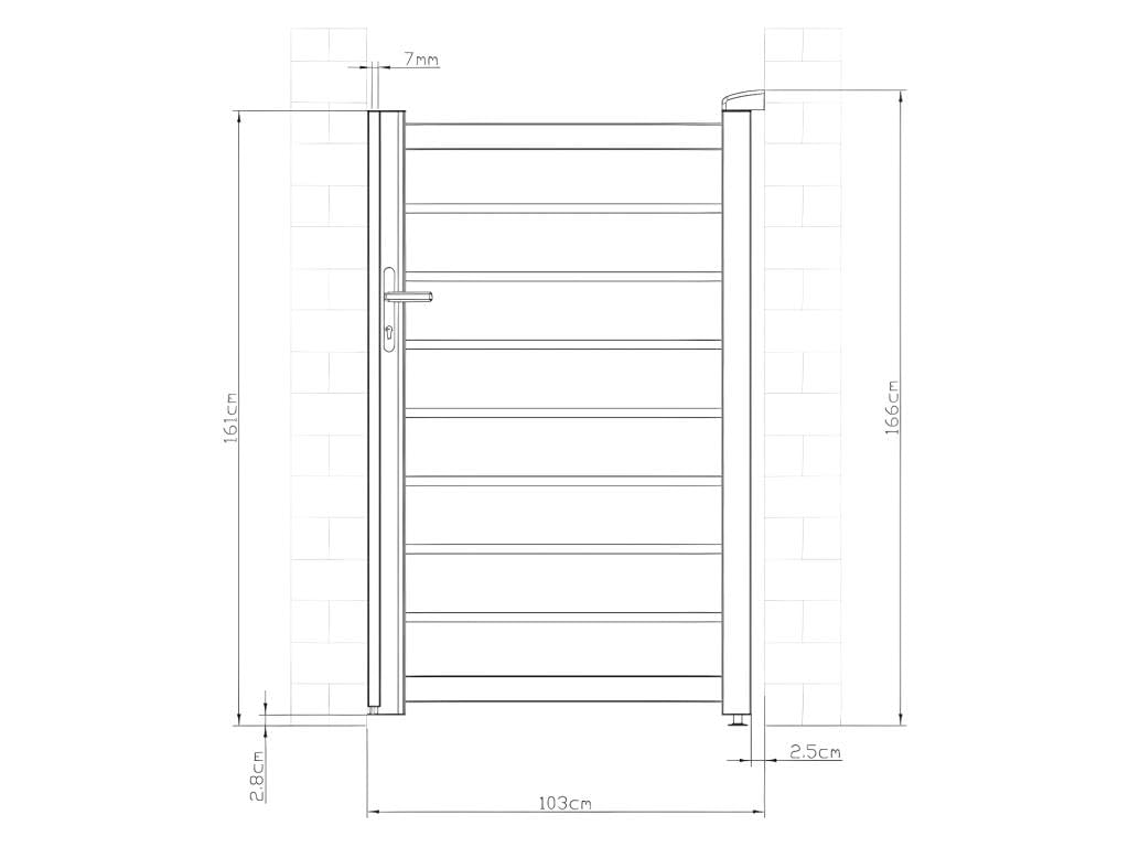 Vente-unique - Portill√≥n con calado en aluminio Primo - 100 x 158 cm