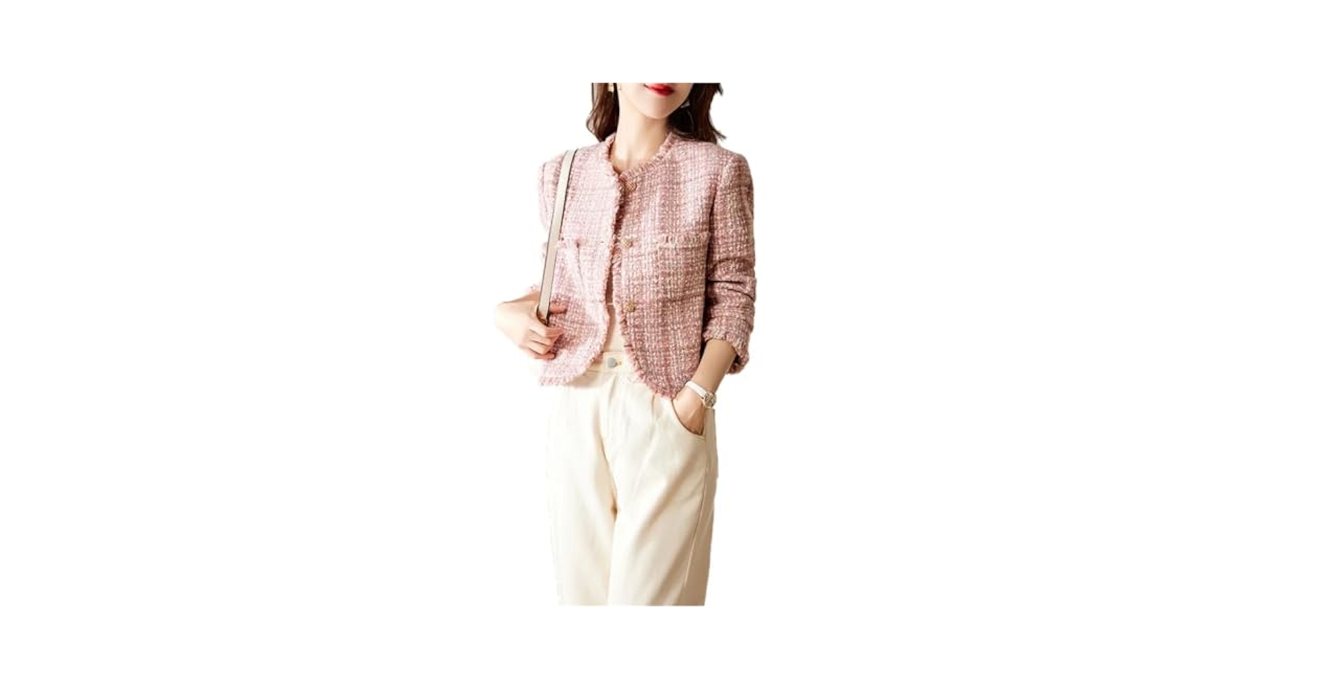 Amazon.com: Women's Tweed Jacket Short Jacket Top pnnrk S