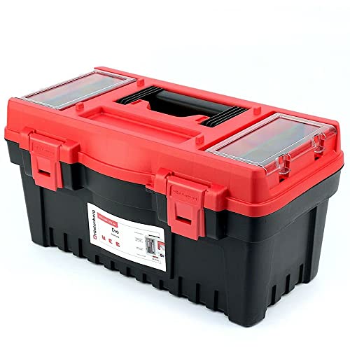 Preisvergleich Produktbild Kistenberg Werkzeugkoffer Werkzeugkiste Werkzeugkasten Werkstattkiste Werkzeugbox (mit Werkzeugtrage, Organizer mit Trennwänden im Deckel, Ergonomischer Griff, ABS Verschlüsse, 476 x 260 x 256 mm)