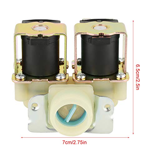 Électrovanne électrique entrée d'eau double tête lave-linge valve durable