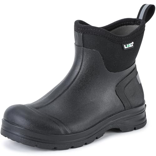 Best Boots for Shed Hunting: Top Picks for 2024 12 LHG Men's Short Rubber Boots Waterproof Rain Boot Insulated Neoprene Mud Booties for Farming Fishing Chore Hunting, Size 11 Black