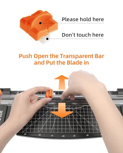 firbon paper cutter replacement blade with automatic security safeguard design for a4 black and white paper trimmer 5 pack