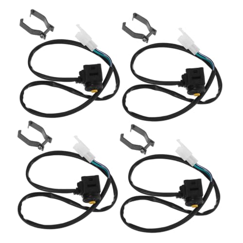 CVUTOVO Lot de 4 Bobines d’Allumage Haute Tension Jaunes pour Mini-Moto Kit Complet Étanche avec Coupe-Circuit Métallique Interrupteur d’Arrêt Moteur Compatible Quad et Scooter Tout
