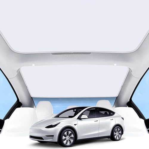 Fannasi Roof Sunshades for Tesla Model 3 2023, Upgraded Full Coverage Sunroof Shade, UV Protection & Heat Resistance Shade for 2021-2023 Tesla Model 3 Accessories