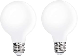 Jiotouhu Bombilla incandescente de 4 W G80 (80 mm) E27 de filamento LED de color blanco cálido 2700 K, equivalente a bombilla incandescente de 40 W, bombillas decorativas Edison retro, AC 220-240 V,