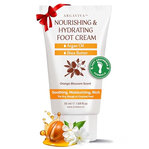 Foot Cream for Dry Cracked Heels and Feet Moisturizer with Argan Oil, Shea Butter & Vitamin E – Hydrating Foot Lotion for Dry Cracked Feet for Women – Smooth, Fast-Absorbing, Non-Sticky Care