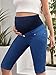 Hybrid & Company Women's Maternity Denim Shorts Over The Belly Comfy Skinny Bermuda Jeans BM2835CDS Navy XL