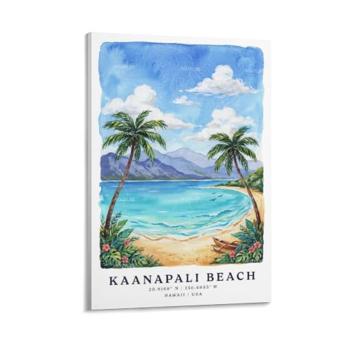 Poster aquarelle de plage vintage pour raviver vos souvenirs de voyage