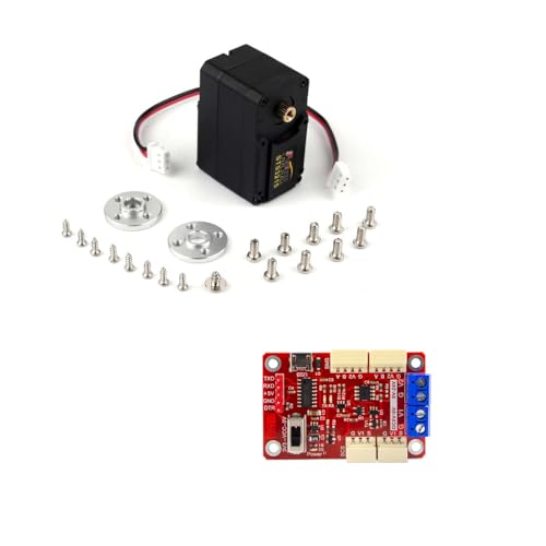 RCmall Feetech STS3215 19KG 7.4V Digital Servo with Magnetic Encoder & TTL Bus Control 360° Continuous Rotation Programmable for SO-ARM100 Robotics, DIY Robot Arm (1 Servo + 1 Controller)