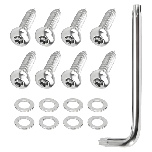 HAVANSIDY 8 Pcs Anti-Theft License Plate Screws for Centella, Tail Light Security Fasteners for F150 F250 F350 F450 Raptor 2004-2024, Tamper-Proof Tail Light Screws Bolts Protective Hardware Kit