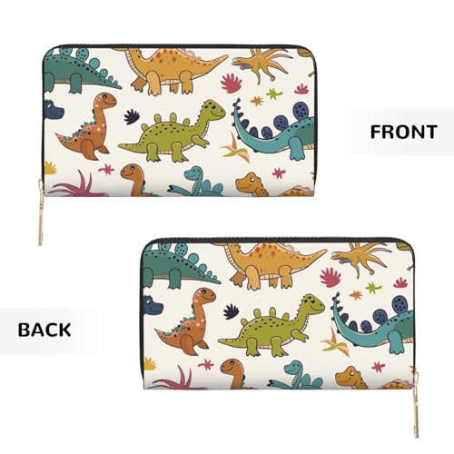 Dinosaur Pattern Printed Long Wallet for Women Men Cute Coin Purse with Card Holder3
