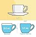 LIFVER Porcelain Espresso Cups and Saucers, 3 Ounce Demitasse Cups for Tea, Cappuccino, Latte, Café and Mocha - Set of 6, White