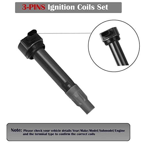 Set Of 6 Ignition Coil Packs Fits For 2.7L 3.5L 4.0L V6 Chrysler 300 Town Country Sebring Pacifica Dodge Charger Nitro Avenger Grand Caravan 2006 2007 2008 2009 2010 Oe# 4606869Aa Uf502 #TOP2