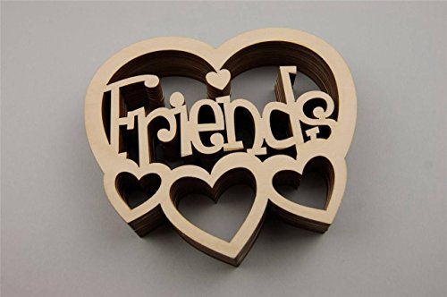 10 x de madera en forma de corazón diseño de elementos marinos de corazones para colgar FRIENDS Set de decoración para árbol de Navidad (V32) Cover