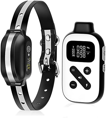 PetJoy Shock Collar for Large Dogs, Bark Collar with Remote and Automatic Mode, Dog Training Collar with Beep, Vibration and Shock, Waterproof Electric Dog Reflective Collars