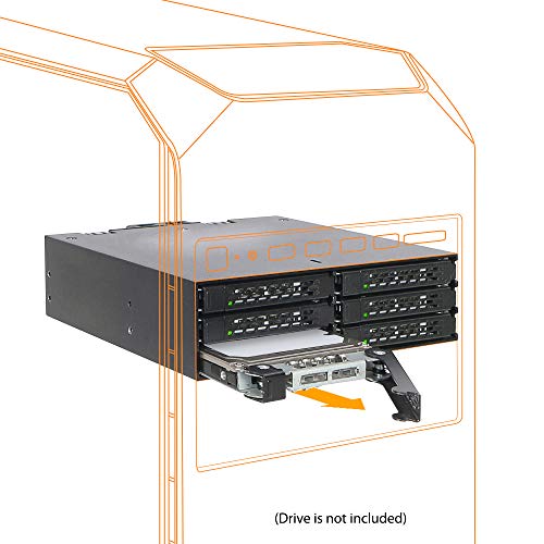 ICY DOCK Full Metal 6 x 2.5 SAS/SATA HDD/SSD Mobile Rack Enclosure for 5.25\" Bay | ToughArmor MB996SP-6SB