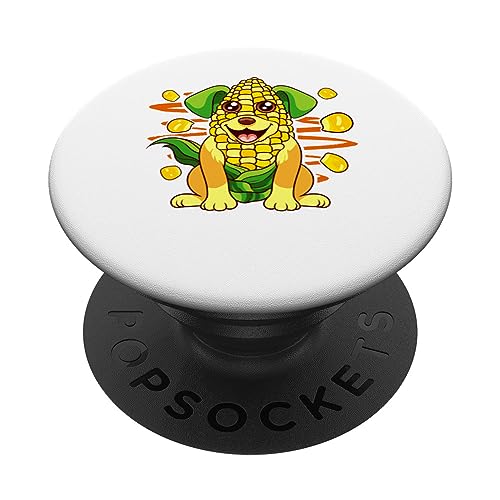 Funny Cute Corndog Lover Corn Dog Food Puppy Farmer Pun PopSockets PopGrip Intercambiable