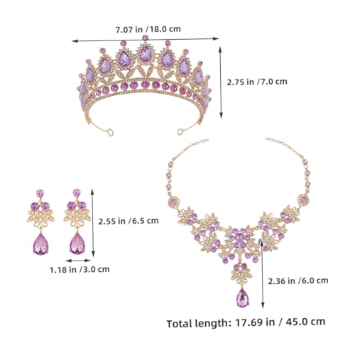 Conjunto de joyas para bodas con pendientes y collar de rhinestone radiante 2
