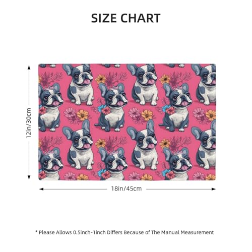 Set de table lavable et résistant à la chaleur motif bouledogue x4