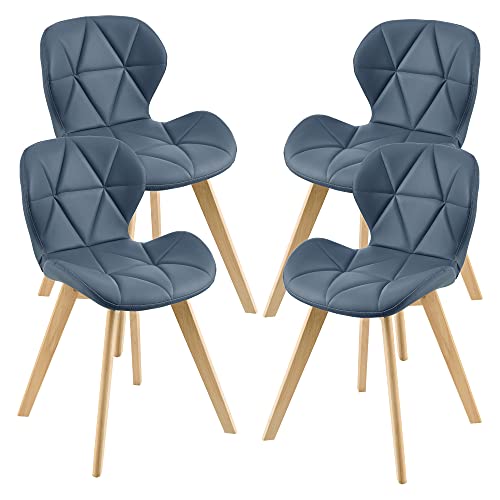 [en.casa] Lot de 4 Chaises de Salle à Manger Design Intemporel Set de 4 Fauteuils Rembourrés pour Cuisine Salle à Manger Salon Capacité 120 kg Simili Bois...