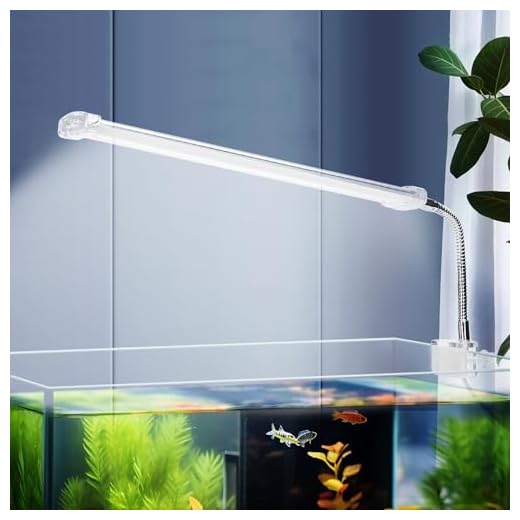 Nobleza - Luce dell'acquario a LED, Lampada Sottile Impermeabile per Acquario, Illuminazione Bianca per Acquario Compatta con Clip Potente(8W 30CM, Bianco)
