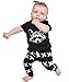Newborn Organic Fox Baby Girls Boys Tops T-shirt+pants Leggings 2pcs Outfits Set (18-24 Months, Black&white)