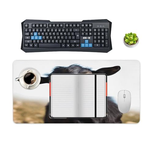 Cute Black Goat Mouse Pad grande antideslizante miniatura 4