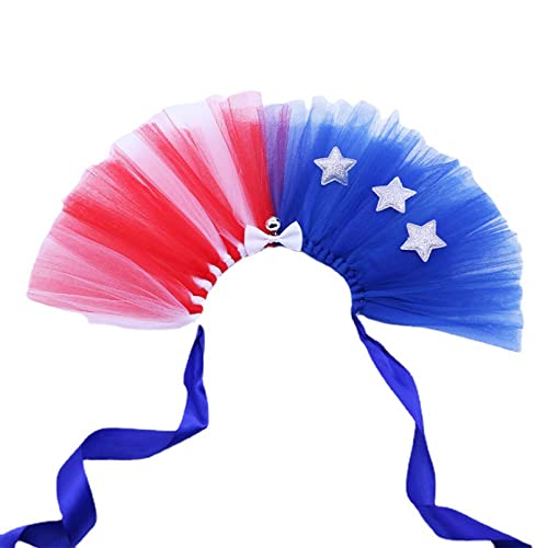 4Th Of July Pet Costume Set, Red And Blue Puffy Dress For Dog/Cat Independence Day, American Flag Patriotic Pet Hat (Pet Clothes) #TOP26