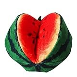 BOSREROY Jouet de dentition pour chiot : jouet couineur en forme de pastèque, jouet amusant en peluche pour chiens, jeux à mâcher