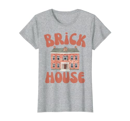 Brick House Retro 70's Vintage Style Costume Themed Funny T-Shirt, Women, Heather Grey, Small