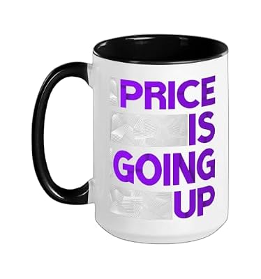 Purple Price Is Going Up Purple Graphic Ceramic Mug, Black/White, 15oz