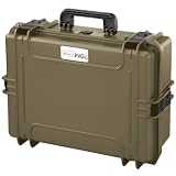 TOMcase Wodoodporna torba zewnętrzna 56 x 43 x 22 cm z pianką rastrową / pianką kostkową; walizka transportowa IP67 (Sahara)