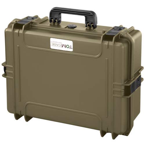 TOMcase wasserdichter Outdoor Case 56x43x22 cm mit Rasterschaumstoff/Würfelschaumstoff; IP67 Transportkoffer (Sahara)