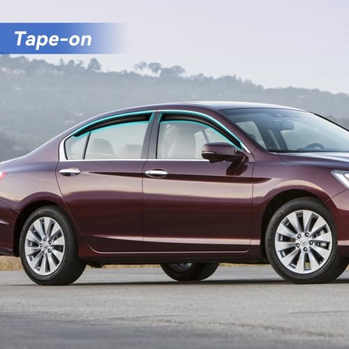 Image of Window Visors Rain Guards Shield for 2008-2017 Honda Accord, Out-Channel Window Vent Wind Deflectors Visors Shades for 08-17 Accord 4Door Sedan