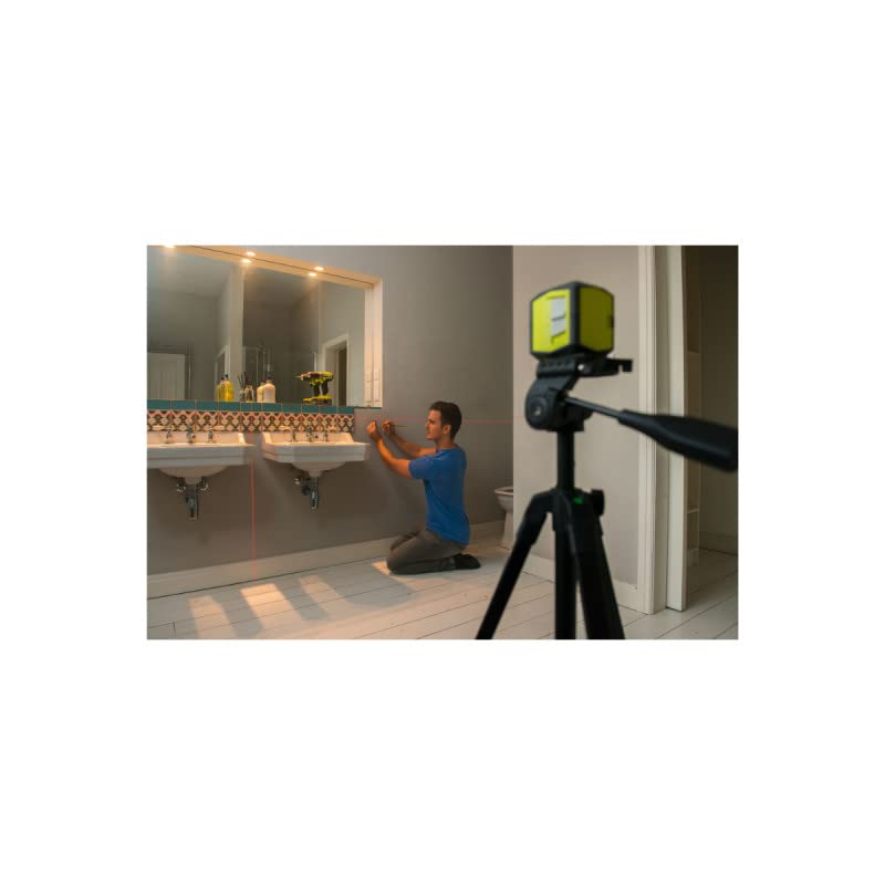 Pack RYOBI Laser Croix Rouge - 10m de porté - 0,5mm de précision - RBCLLR1 - Canne télescopique - 320cm - RBCLTP1