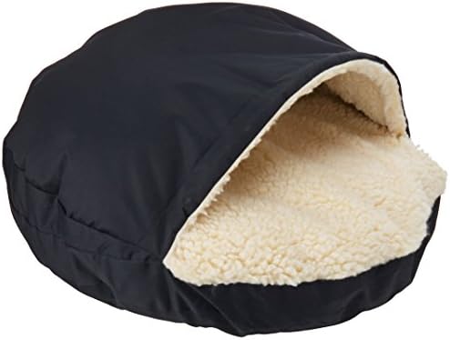 Snoozer Classic Poly-Cotton Cozy Cave Pet Bed, Large, Navy