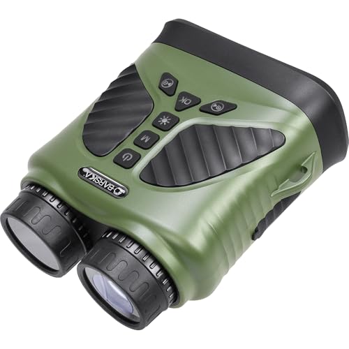 Image of Barska NV-2 Night Vision Binoculars, 10X Magnification, 8X Digital Zoom, 43mm Lens, 3 Inch IPS Display, 40MP Photos, 2.5K Video, 820yd Range, 3-Level IR, USB-C Fast Charging, Day & Night Use