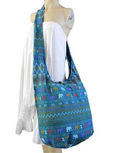 Image of BTP! Thai Cotton Hippie Hobo Sling Crossbody Bag Messenger Purse Ethnic Elephant Parade