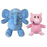 New Blue Elephant and Pink Piggy Plush Toys for Boys and Girls Animal Toys, Bedtime Stuffed Pillow Cuddle Kids Gifts, Valentine's Day Party Gifts (2PC)