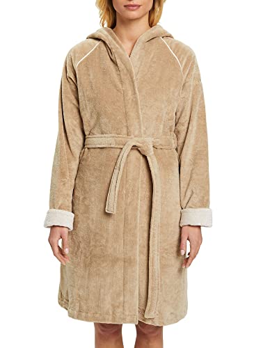 ESPRIT Bademantel aus Velours , Beige , M