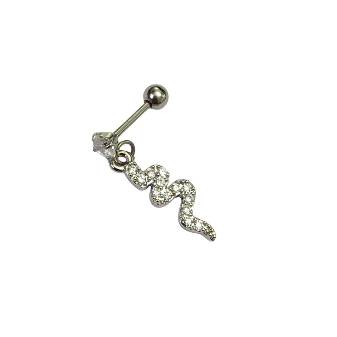 Silver-Tone CZ Snake Belly Button Pin | Women's Serpent Navel Piercing Jewelry | Fashion Body Jewelry-image-37