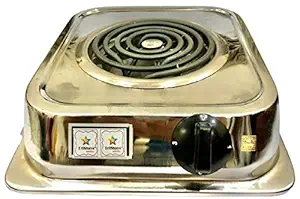 Trishays SHOP4ALL Portable 1250 Watts Electric G Coil Cooking Stove/Heater/Compact Hot Plate Cooking Stove/Induction Cooktop (Chrome Plated)